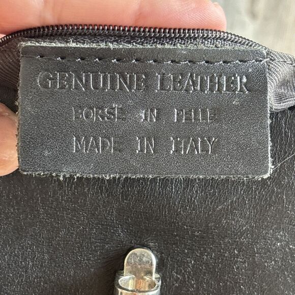 Vera Pelle Crossbody Purse Authentic Black Cross Body. Bag Made in Italy - Picture 3 of 16